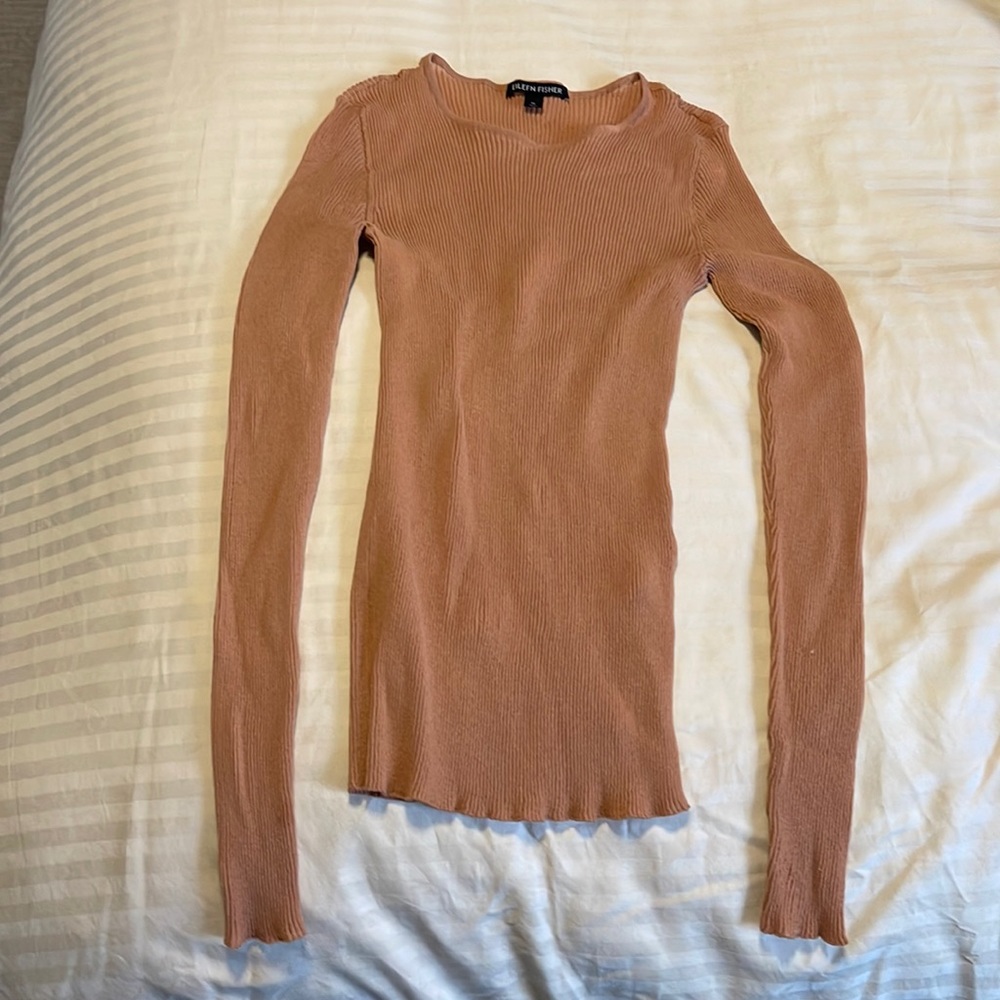 Never before worn Eileen Fisher long sleeve camel sweater size small